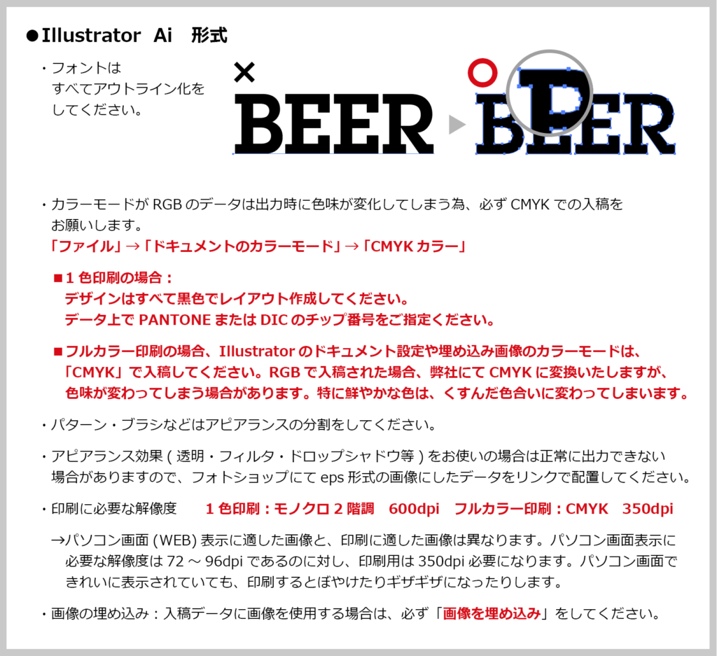 入稿データ 入稿方法について Beer Craft Shop